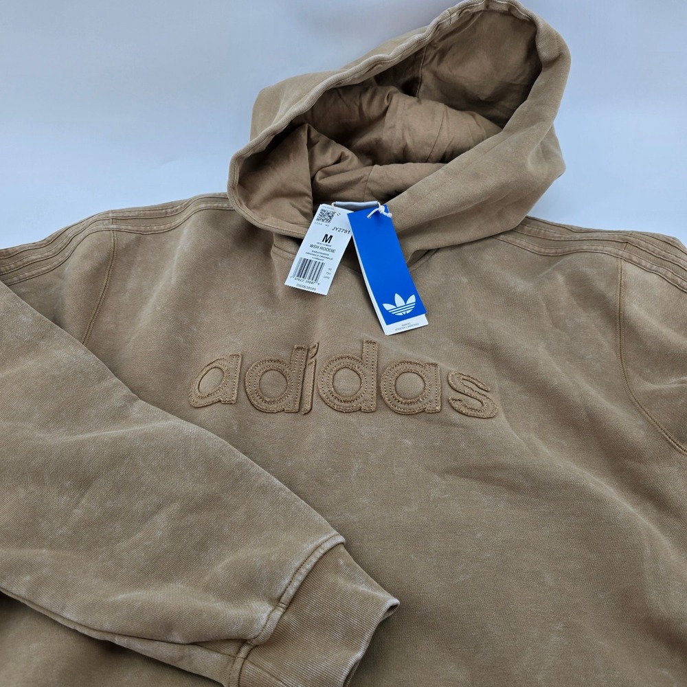 Adidas WSH Hoodie Mens Originals Acid Wash Brown Cardboard Size M JY2791 NWT
